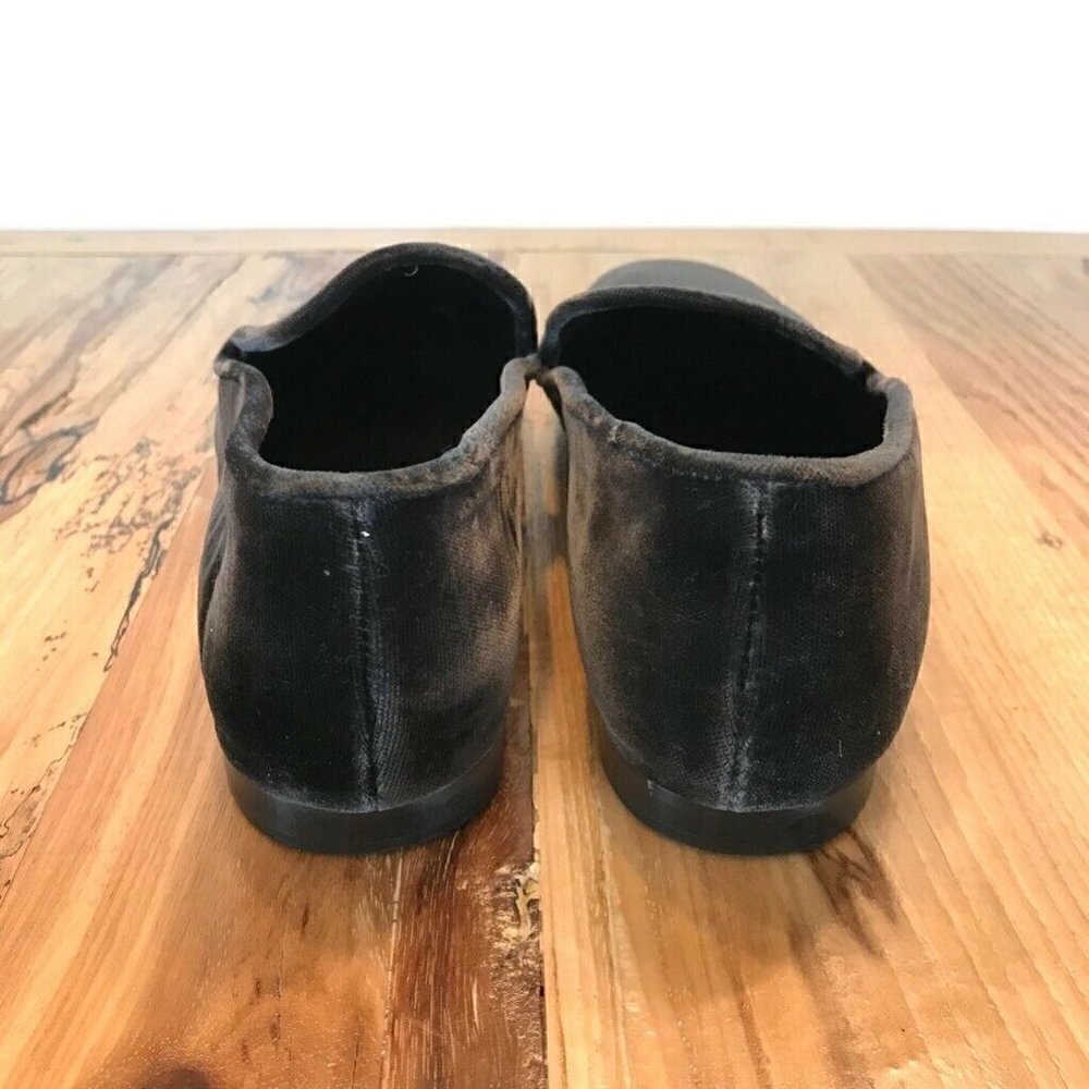 Vince Bray Smoking Shoes Loafers Gray Velvet 5.5 - Picture 4 of 8